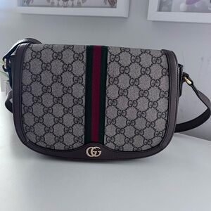 Gucci Gray Monogram Crossbody Bag
